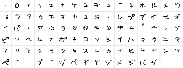 Holiday Ka&#56427ana  glyph index