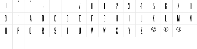 Movies Regular  glyph index