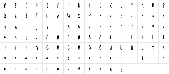 Troficanos Regular  glyph index