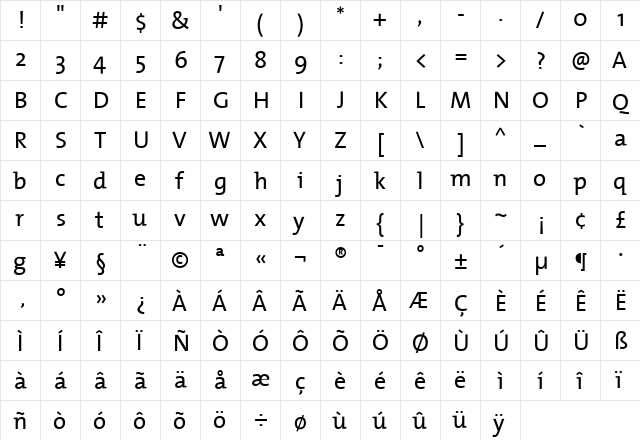 The Mix- Regular  glyph index