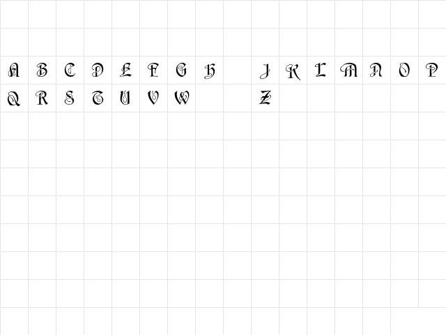 HorstCaps Caps Regular  glyph index