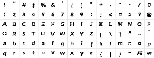 Extraction (BRK) Regular  glyph index