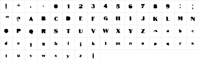 Mattaaus Regular  glyph index