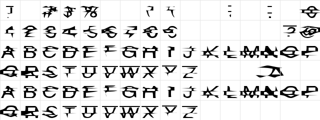 Innovations Regular  glyph index