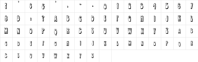Orbit Regular  glyph index