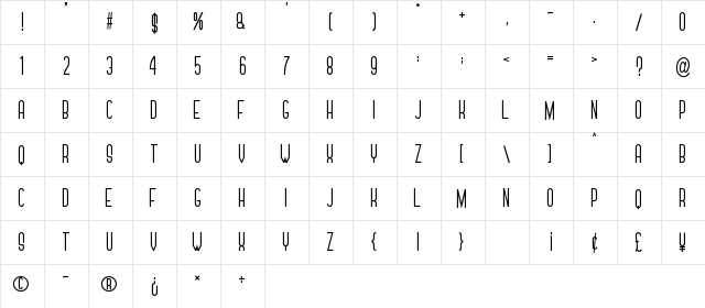 Forever Together Sans Regular  glyph index