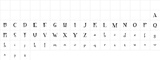 Candlemas Demo Regular  glyph index