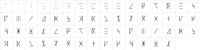 Madeon Runes Regular Regular  glyph index