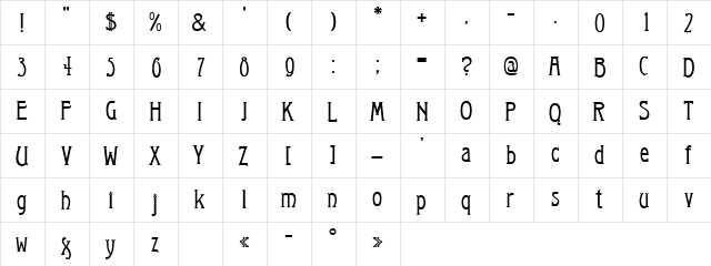 Arkhive Regular  glyph index