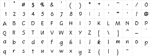 Kimlon Regular  glyph index