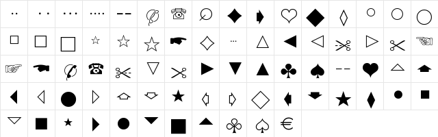Newspaper Pi Normal  glyph index