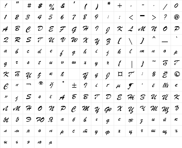 font373 Regular  glyph index