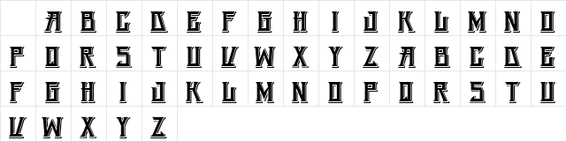 H74 Snake Oil Embossed  glyph index