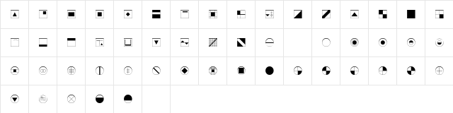 DeStijl Extras  glyph index