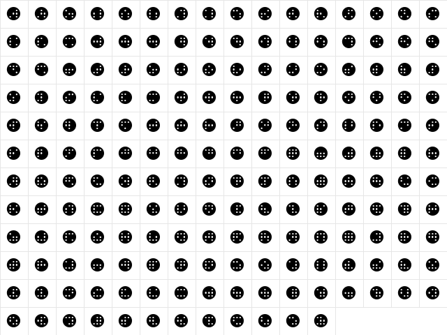 Weird Regular  glyph index