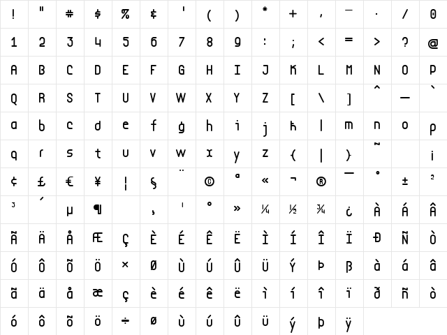 LAmemoire Normale  glyph index