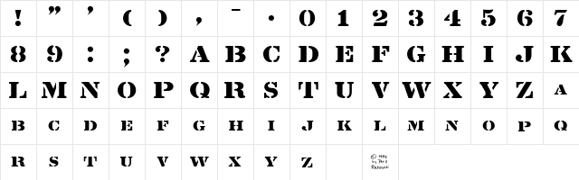 Lintsec Medium  glyph index
