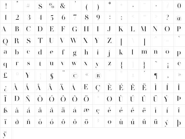 MADE SAONARA 2 Regular  glyph index