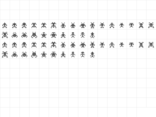 Binary SoldiersII Regular  glyph index