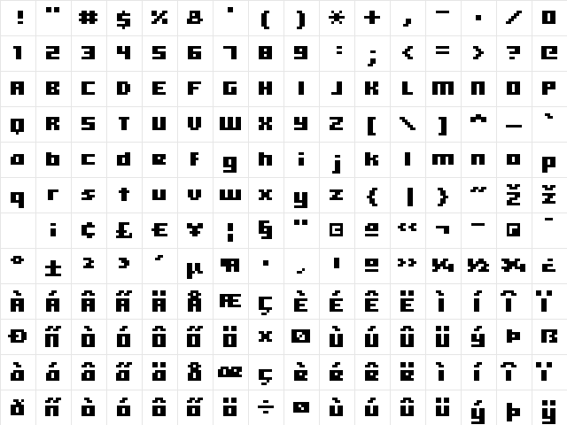 hooge 05_66 Regular  glyph index