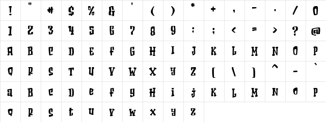 Hello Nightmare Regular  glyph index