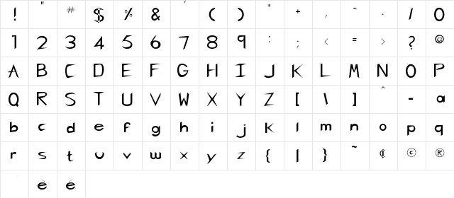 RSCharlieChan Regular  glyph index