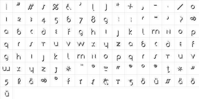 TschicholdsShades Regular  glyph index