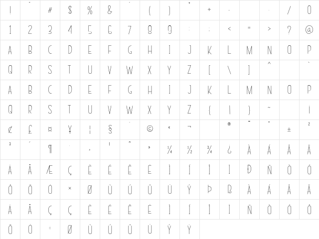 Today Easter Regular  glyph index