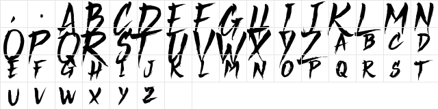 Thorletto (free) Regular  glyph index