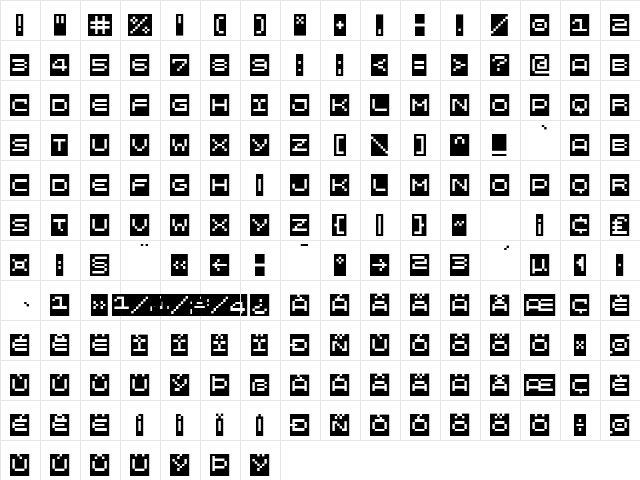 LomoWebStrip LT Std 6 Regular  glyph index