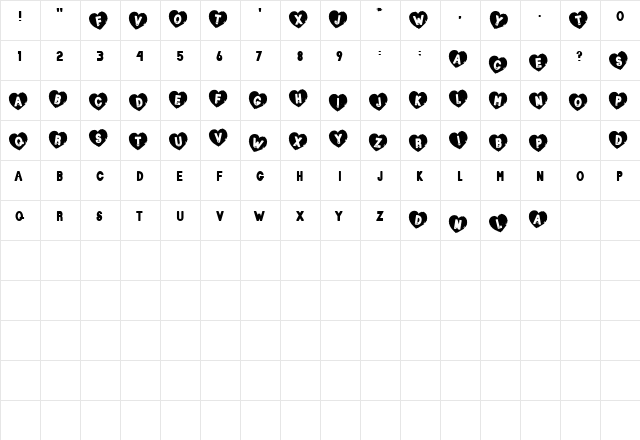 Murder101 Regular  glyph index