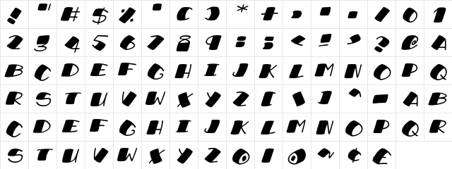 Sushi Roll Italic  glyph index