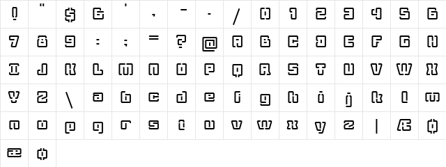 ArchiLogo Regular  glyph index