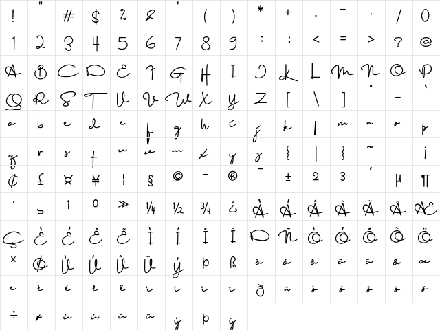 The Great Wall 2 Regular  glyph index