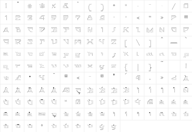 ACTStern Outline  glyph index