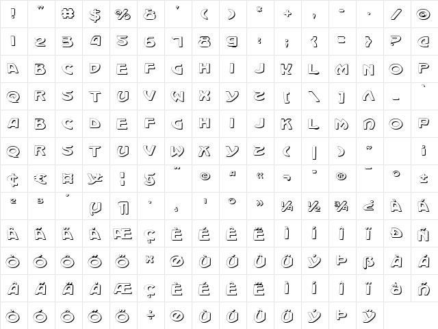 Machiavelli Shadow Shadow  glyph index