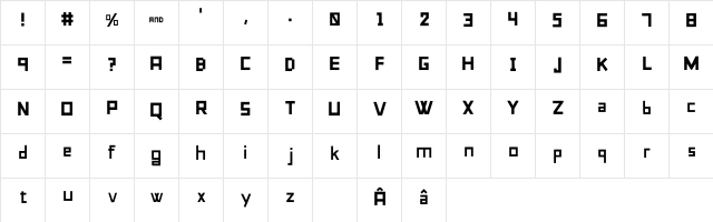 The Slavic Font Regular  glyph index