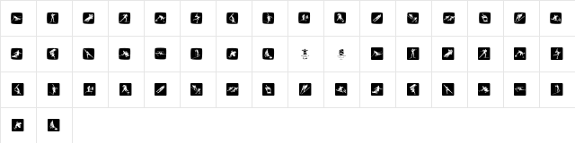 Vancouver2010 PictogramsWB Regular  glyph index