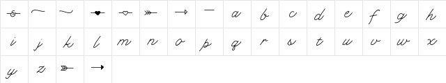KLCupid Medium  glyph index