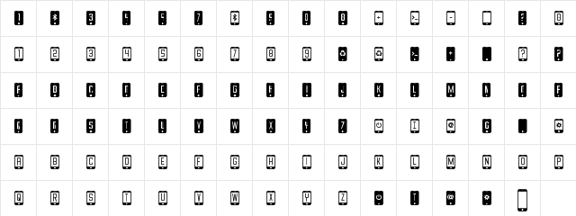 iDroid S 3D2 Regular  glyph index