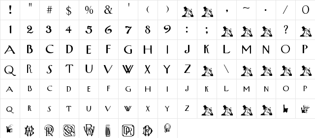 UpperWestSide Medium  glyph index