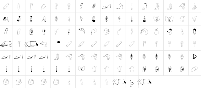 ADULT DINGBATS 2 Regular  glyph index