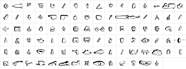 Blockhead Medium  glyph index