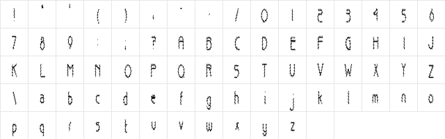 BlueDragon Regular  glyph index