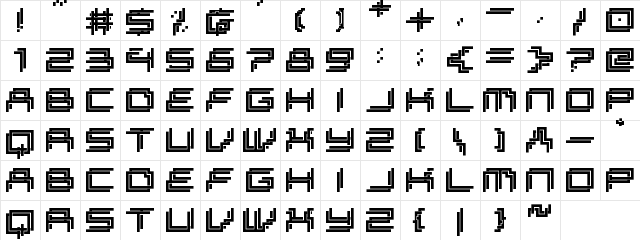 Lyka Gemelos Regular  glyph index