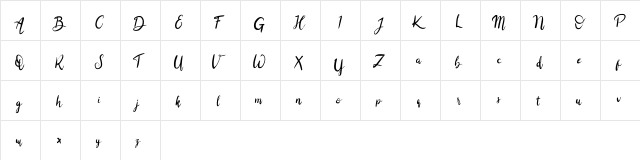 Balingkang Regular  glyph index
