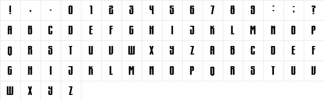 Murmansk Book Regular  glyph index