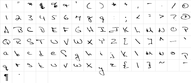 Illini Regular  glyph index