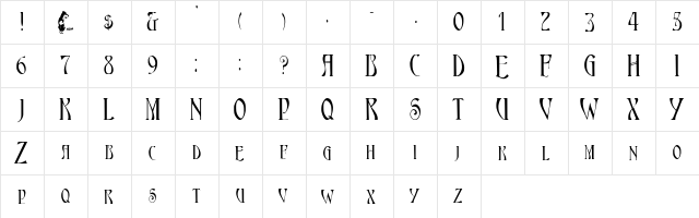Escoffee Regular  glyph index