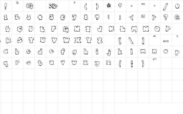 DJ Fat Chat Regular  glyph index